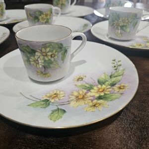 Floral Porcelain Tea Cup and Saucer Set